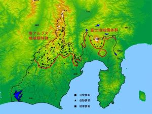 富士山 ツキノワグマ生息区域図
